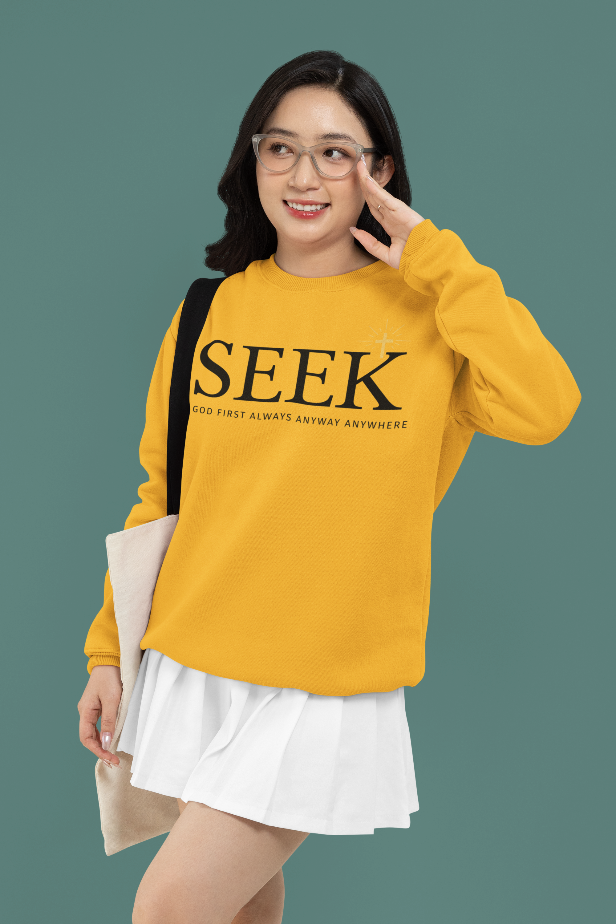 SEEK Crewneck Sweatshirt — Inspirational Christian Faith Pullover