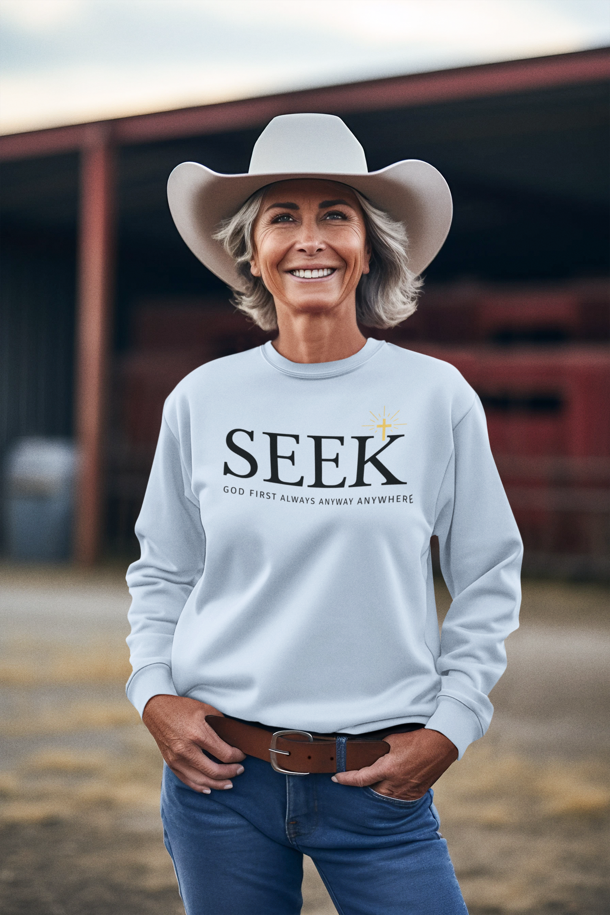 SEEK Crewneck Sweatshirt — Inspirational Christian Faith Pullover