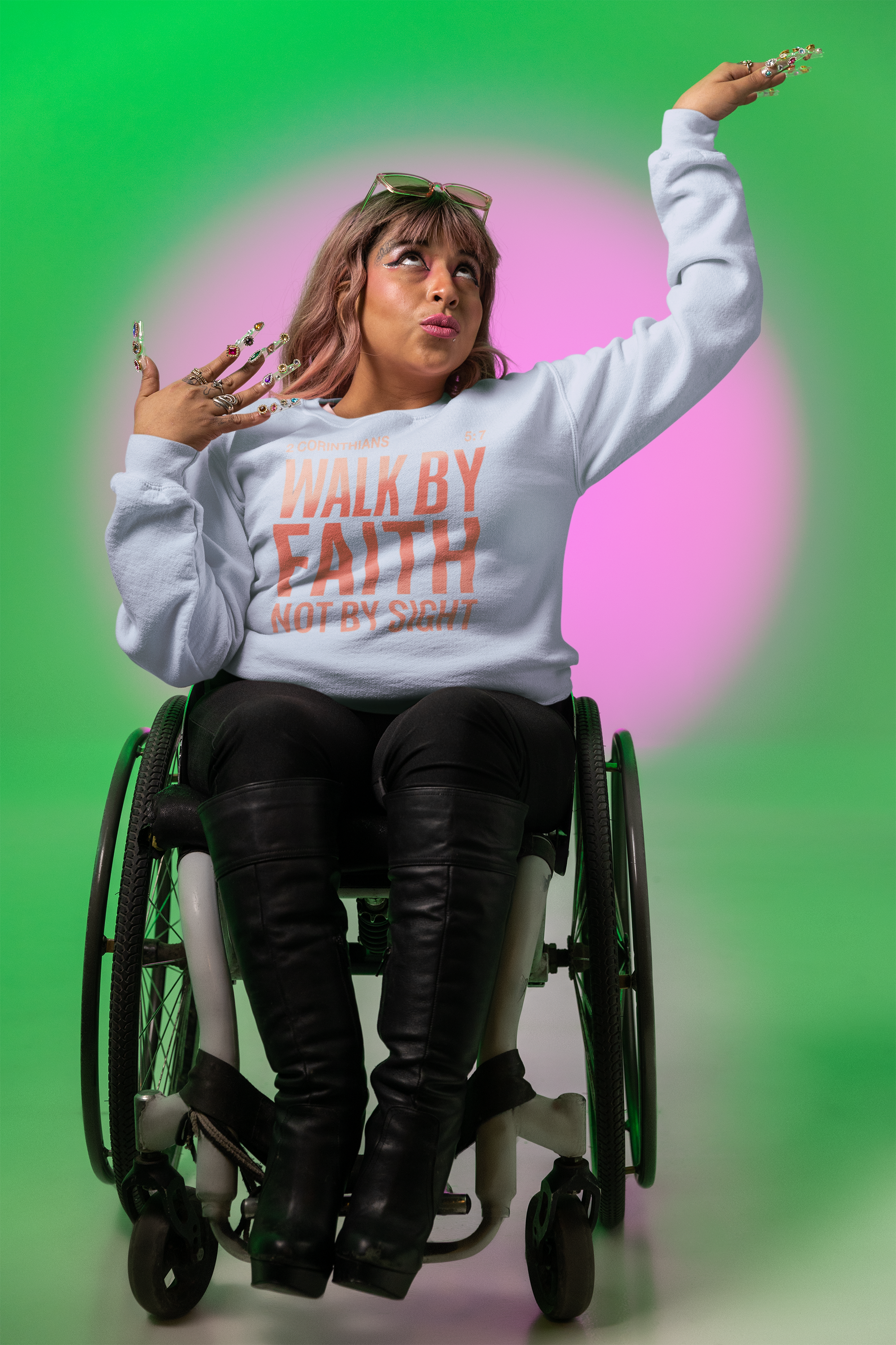 Faith Sweatshirt - "Walk by Faith Not by Sight" Crewneck (2 Corinthians 5:7)