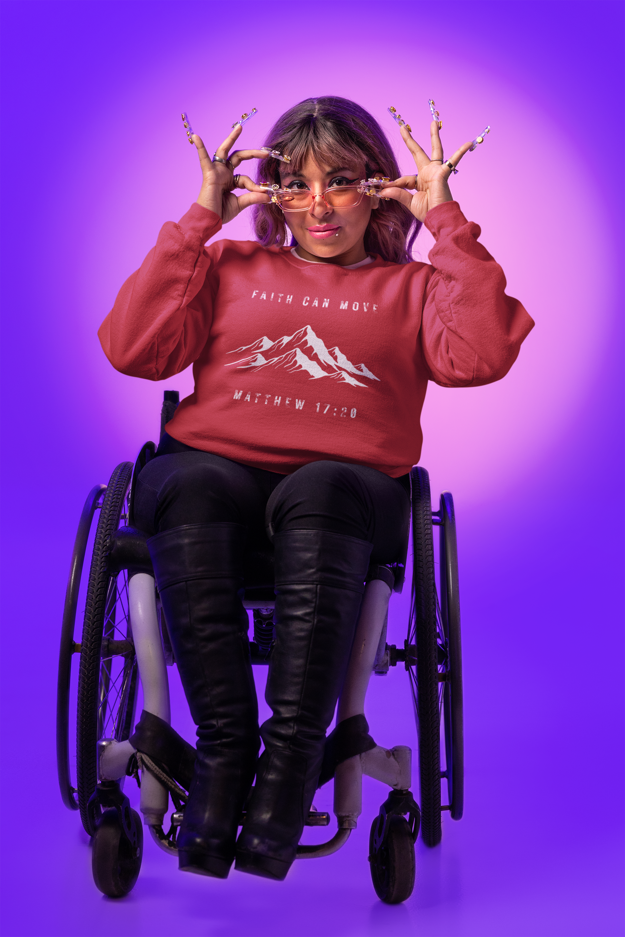 Faith Can Move Mountains Sweatshirt — Matthew 17:20 Christian Crewneck