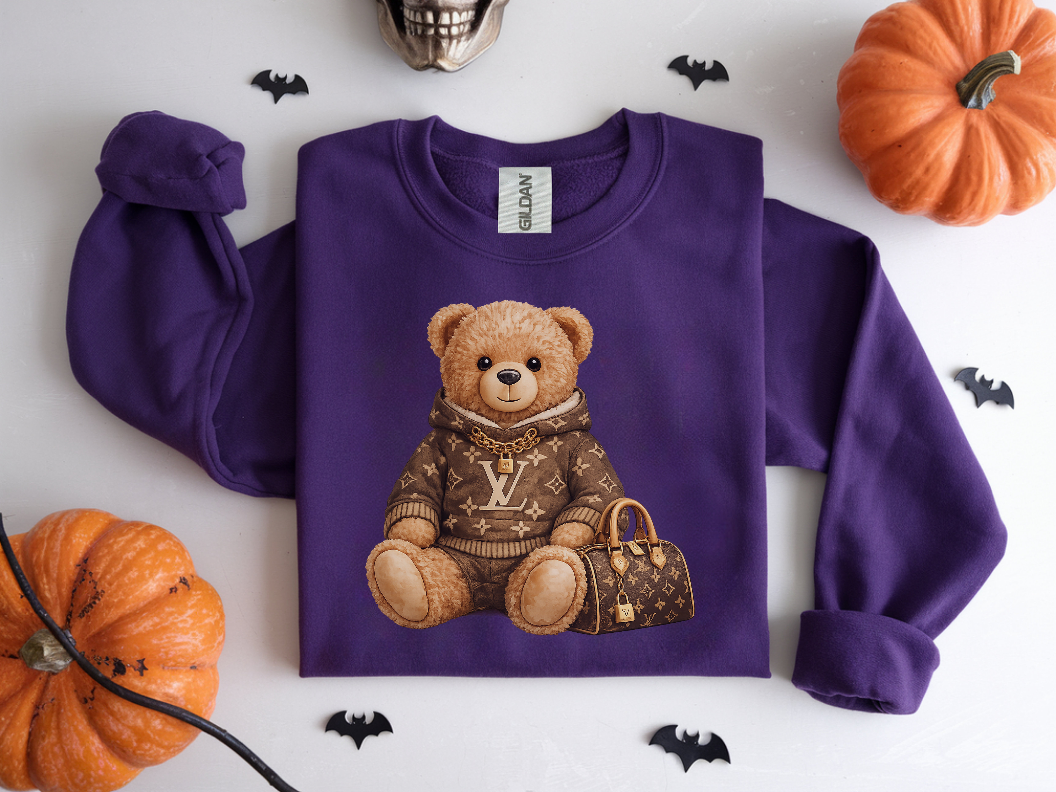 Bear Graphic Sweatshirt — Luxury Teddy Design with Monogram Sweater
