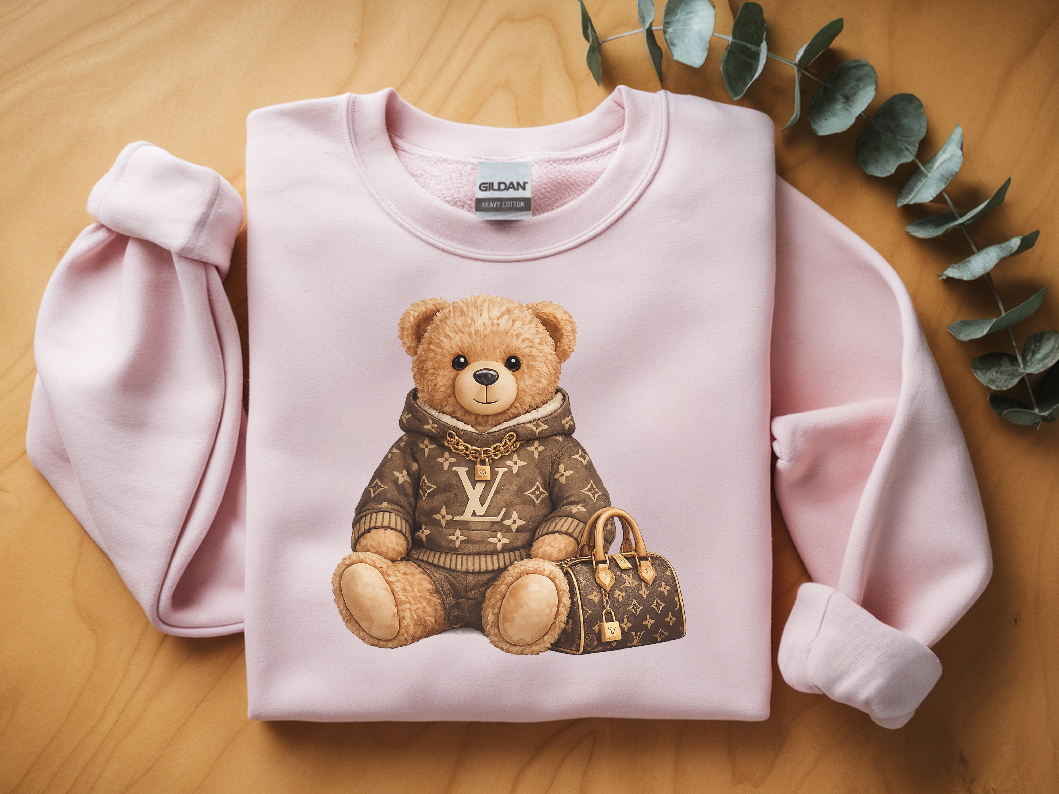 Bear Graphic Sweatshirt — Luxury Teddy Design with Monogram Sweater