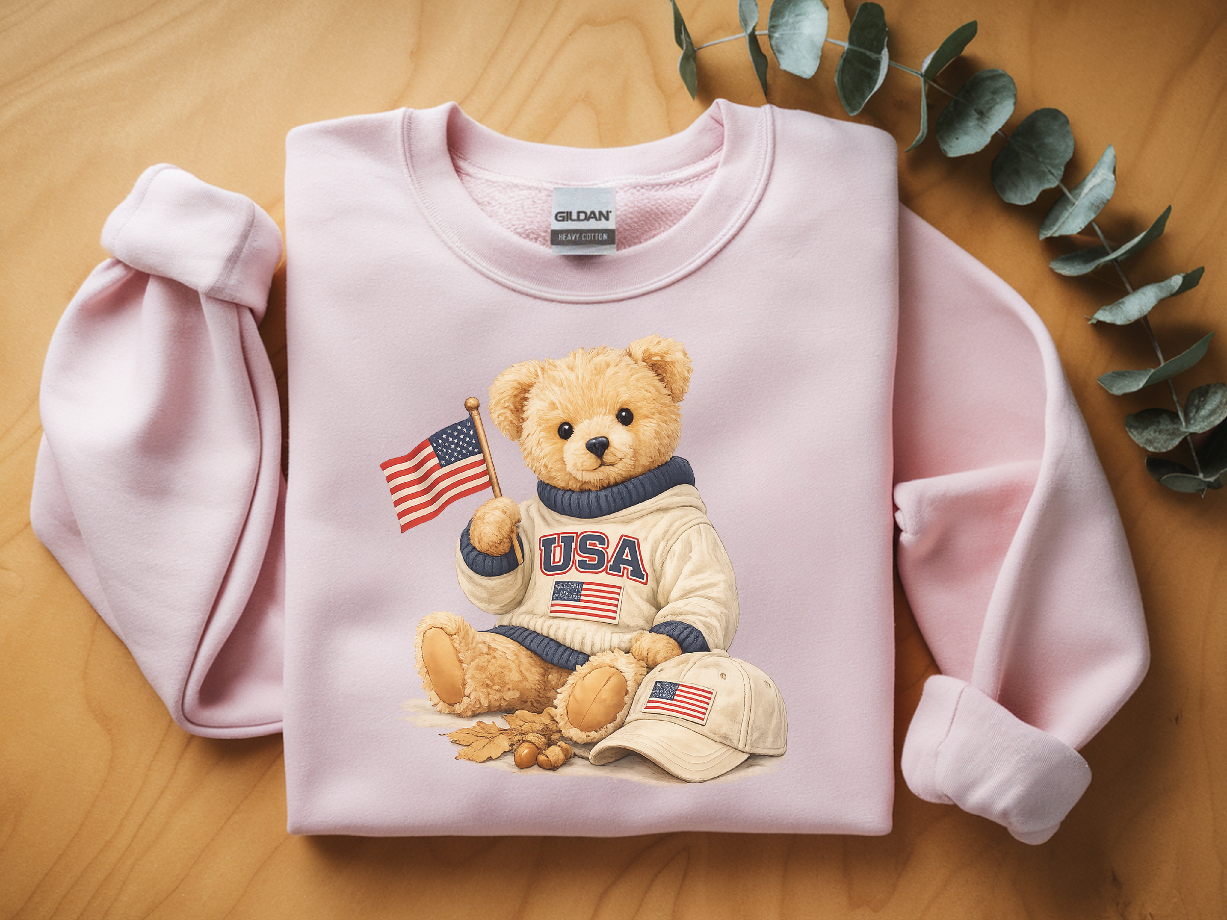 USA Teddy Bear Sweatshirt — Patriotic Bear Crewneck