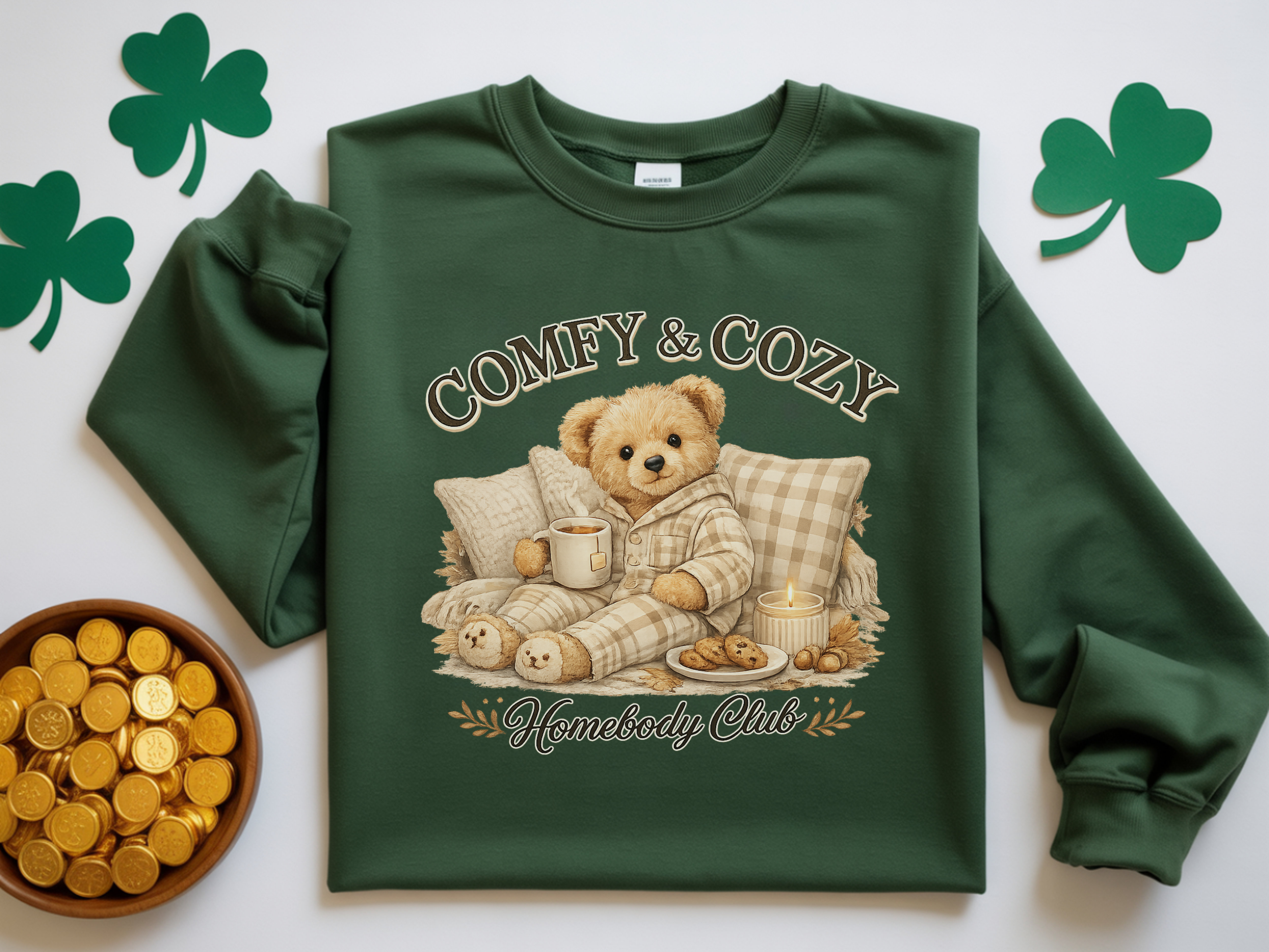 Comfy & Cozy Sweatshirt — Homebody Club Bear Pullover