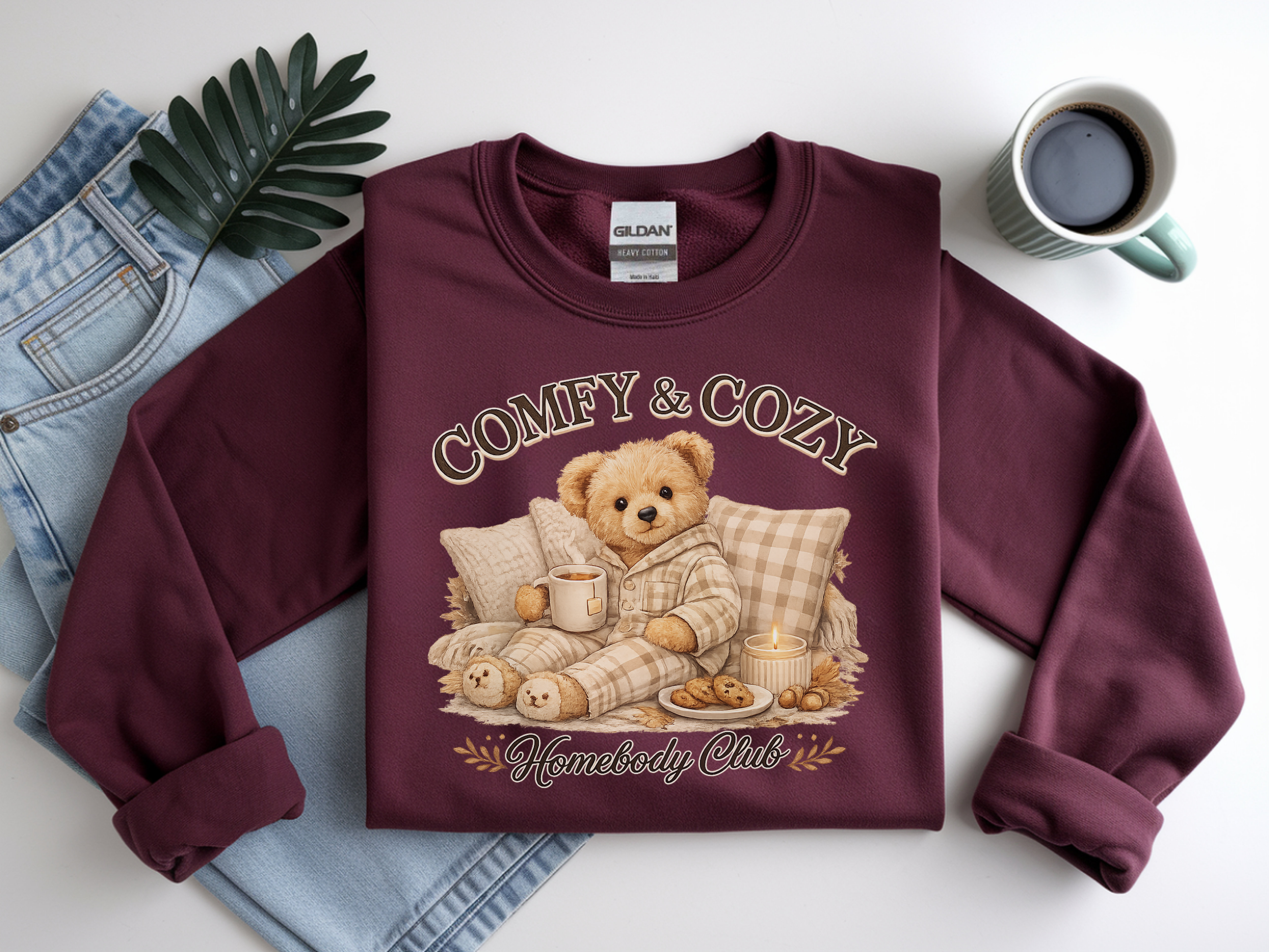 Comfy & Cozy Sweatshirt — Homebody Club Bear Pullover