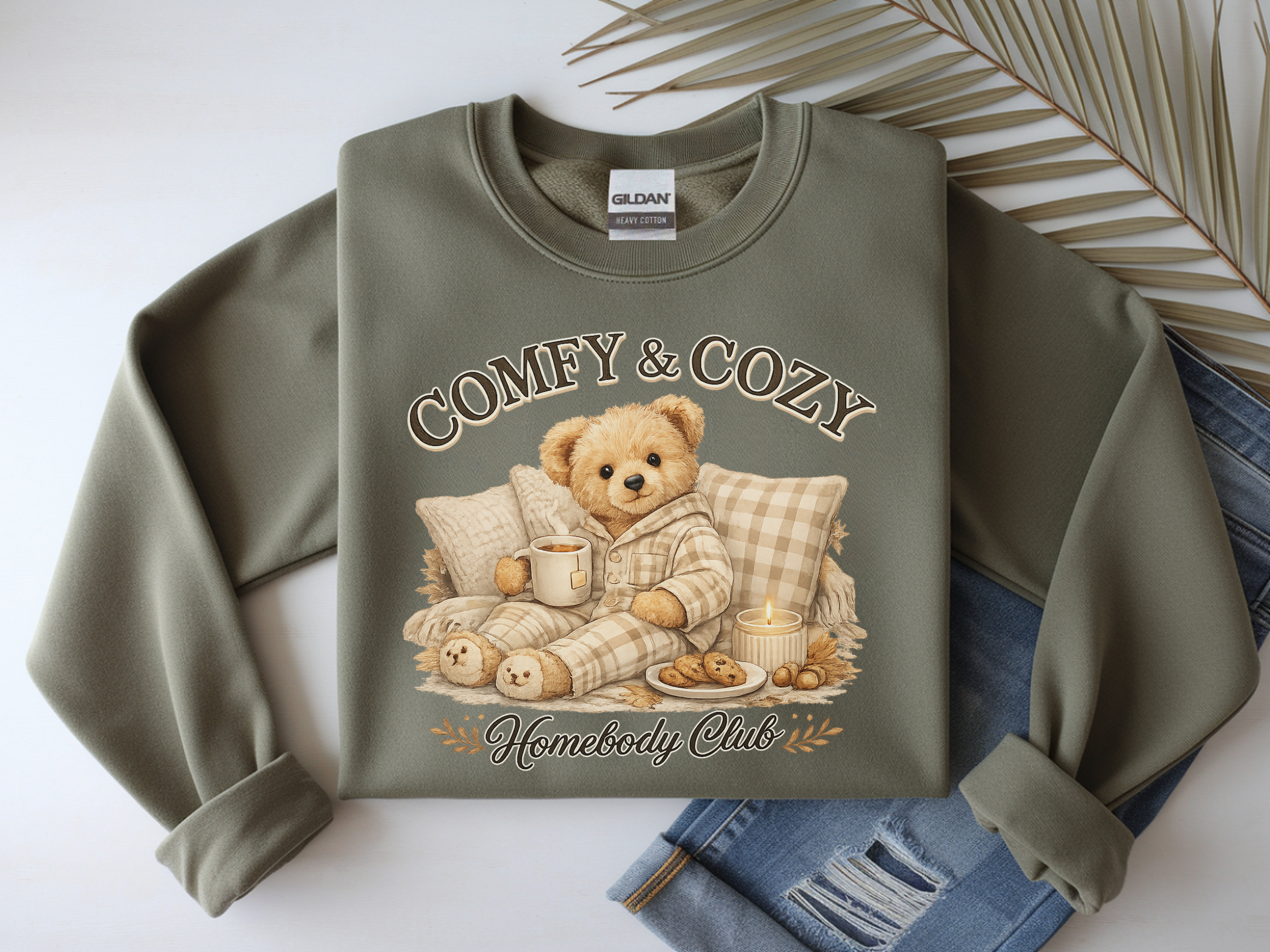 Comfy & Cozy Sweatshirt — Homebody Club Bear Pullover