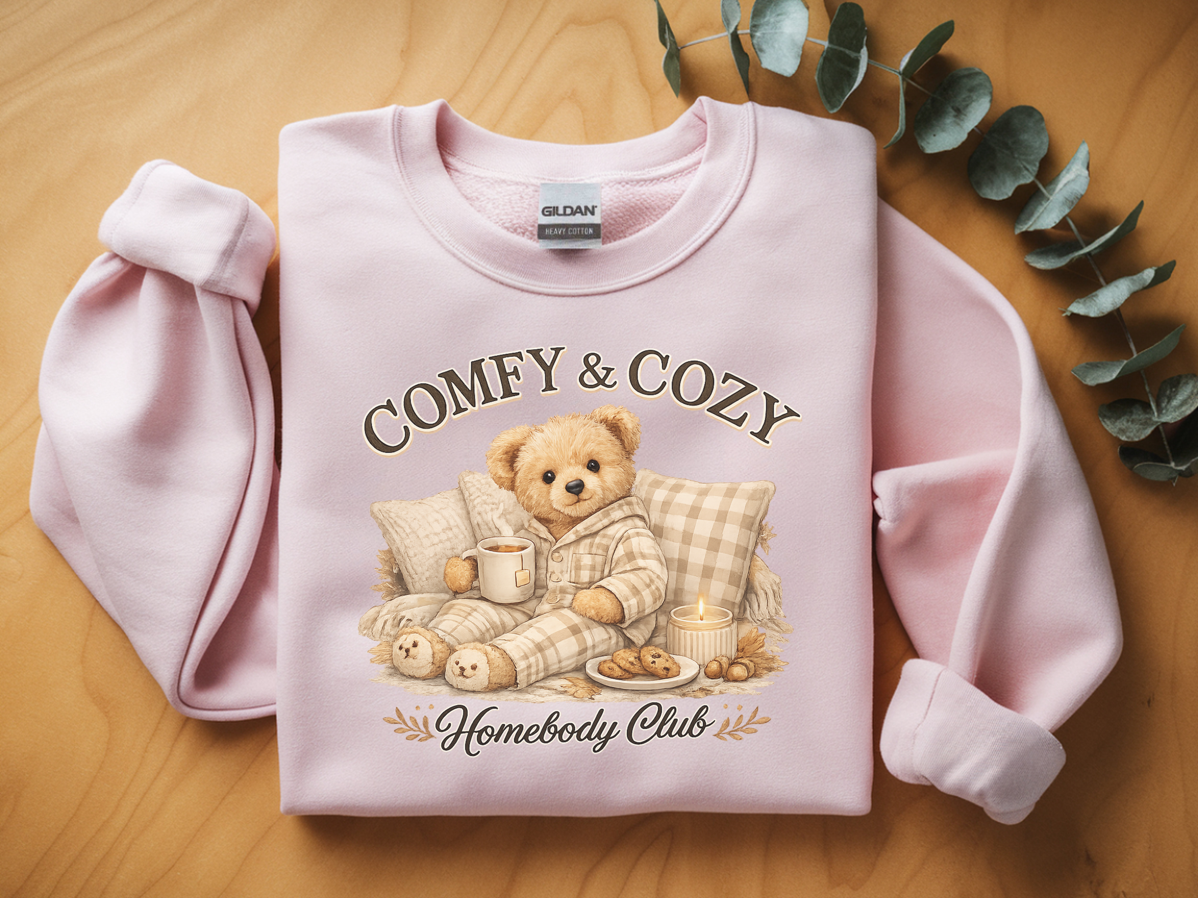 Comfy & Cozy Sweatshirt — Homebody Club Bear Pullover