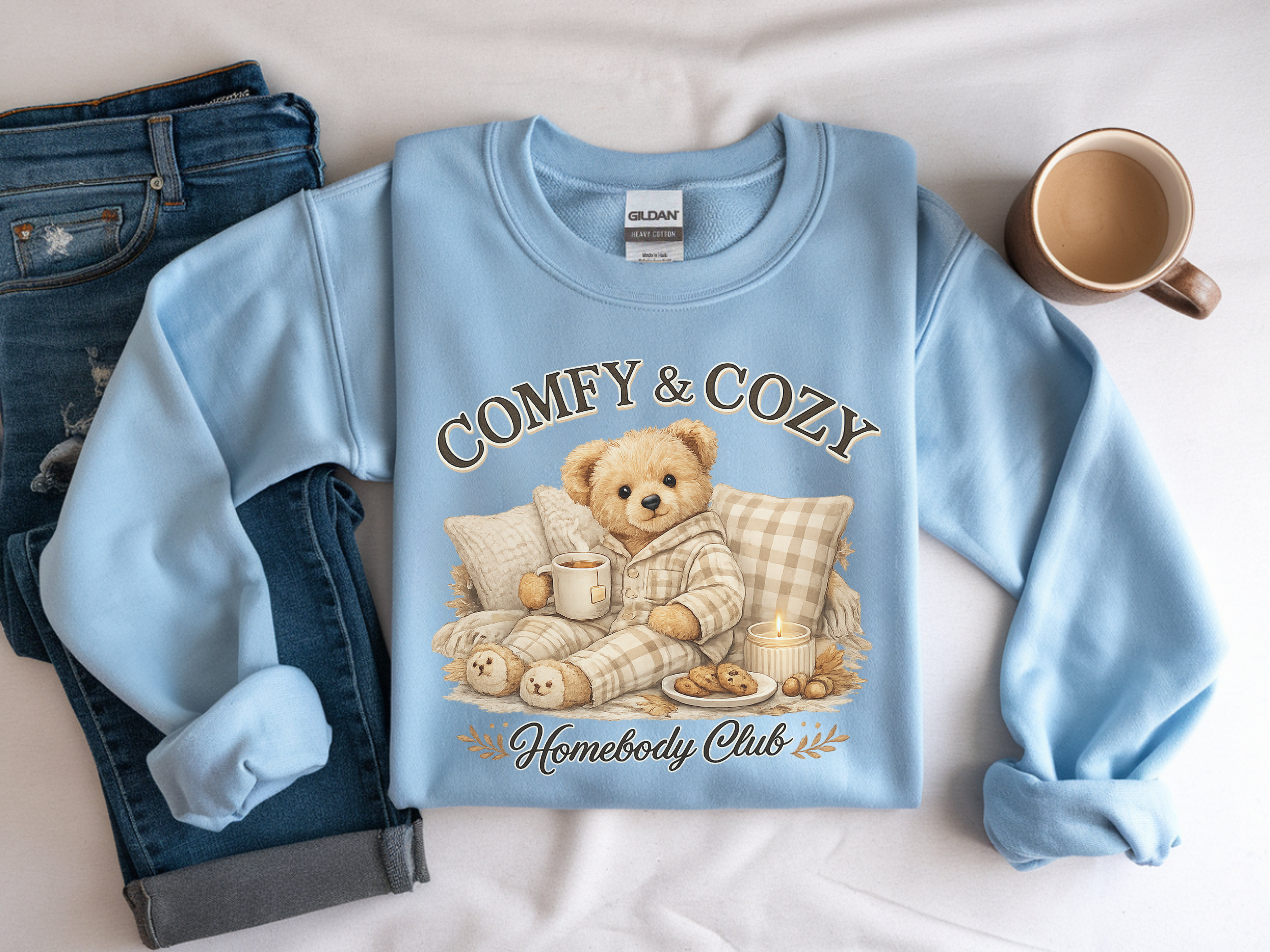Comfy & Cozy Sweatshirt — Homebody Club Bear Pullover