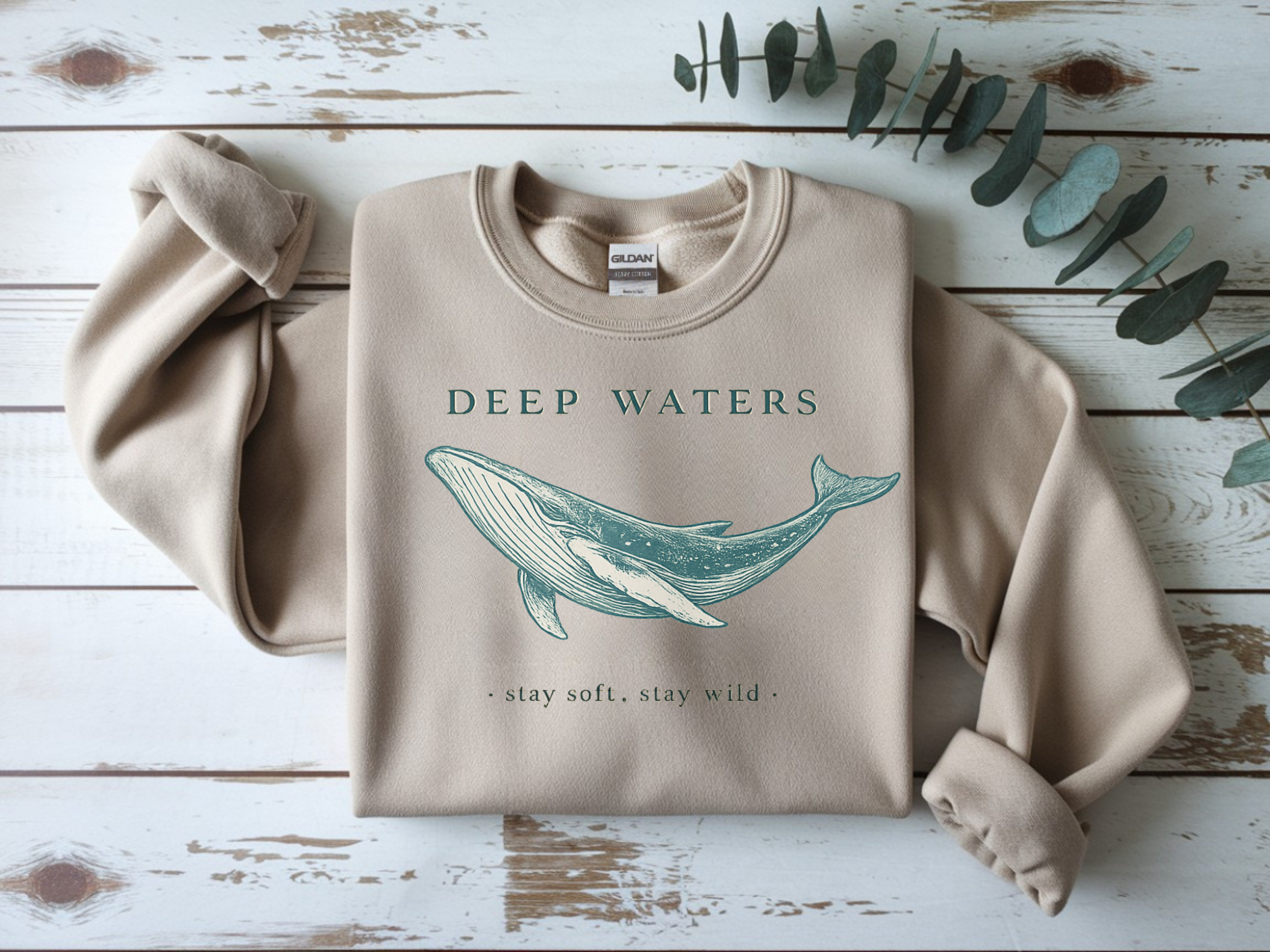 Deep Waters Whale Sweatshirt — Ocean Graphic Crewneck