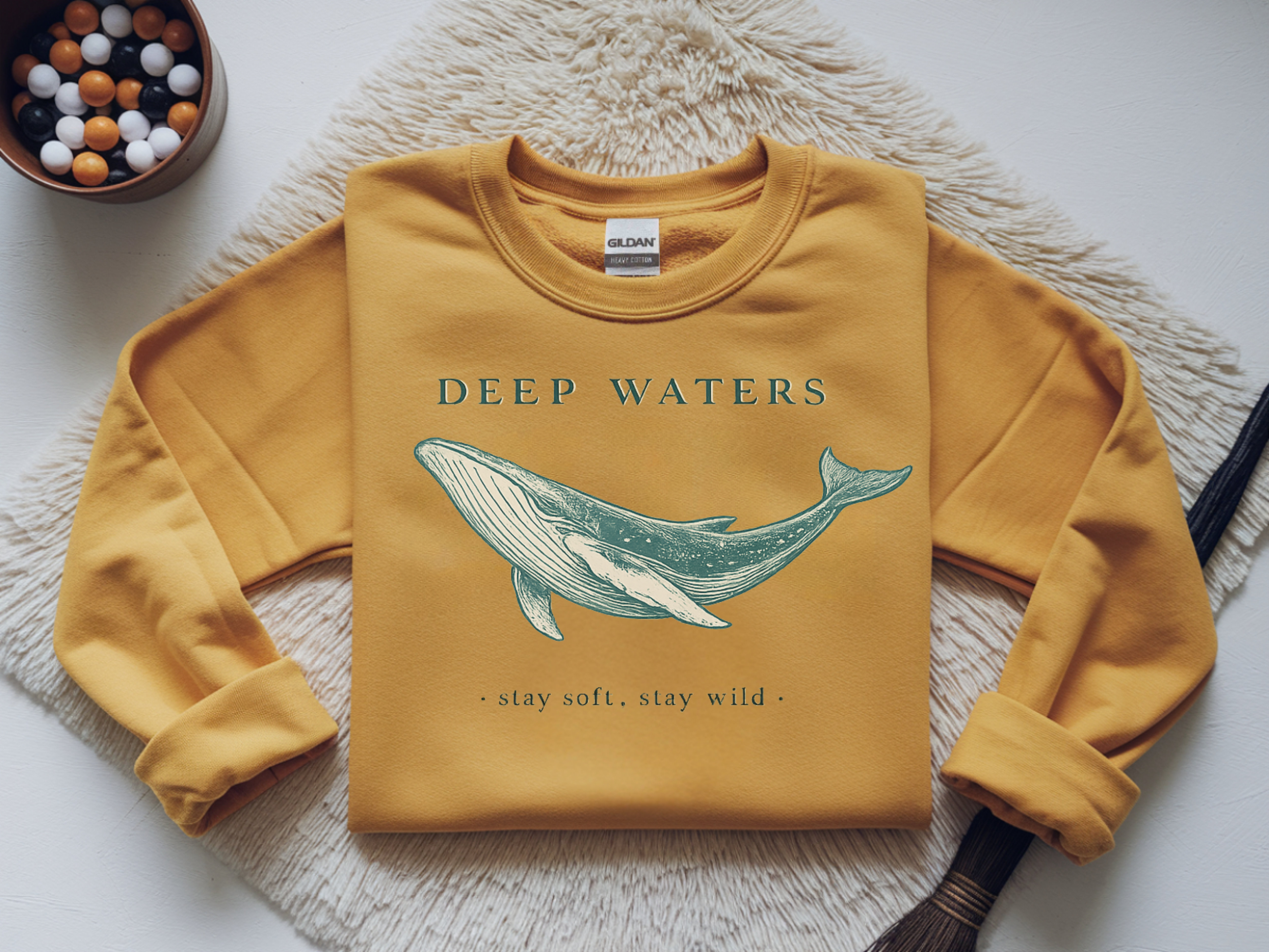 Deep Waters Whale Sweatshirt — Ocean Graphic Crewneck