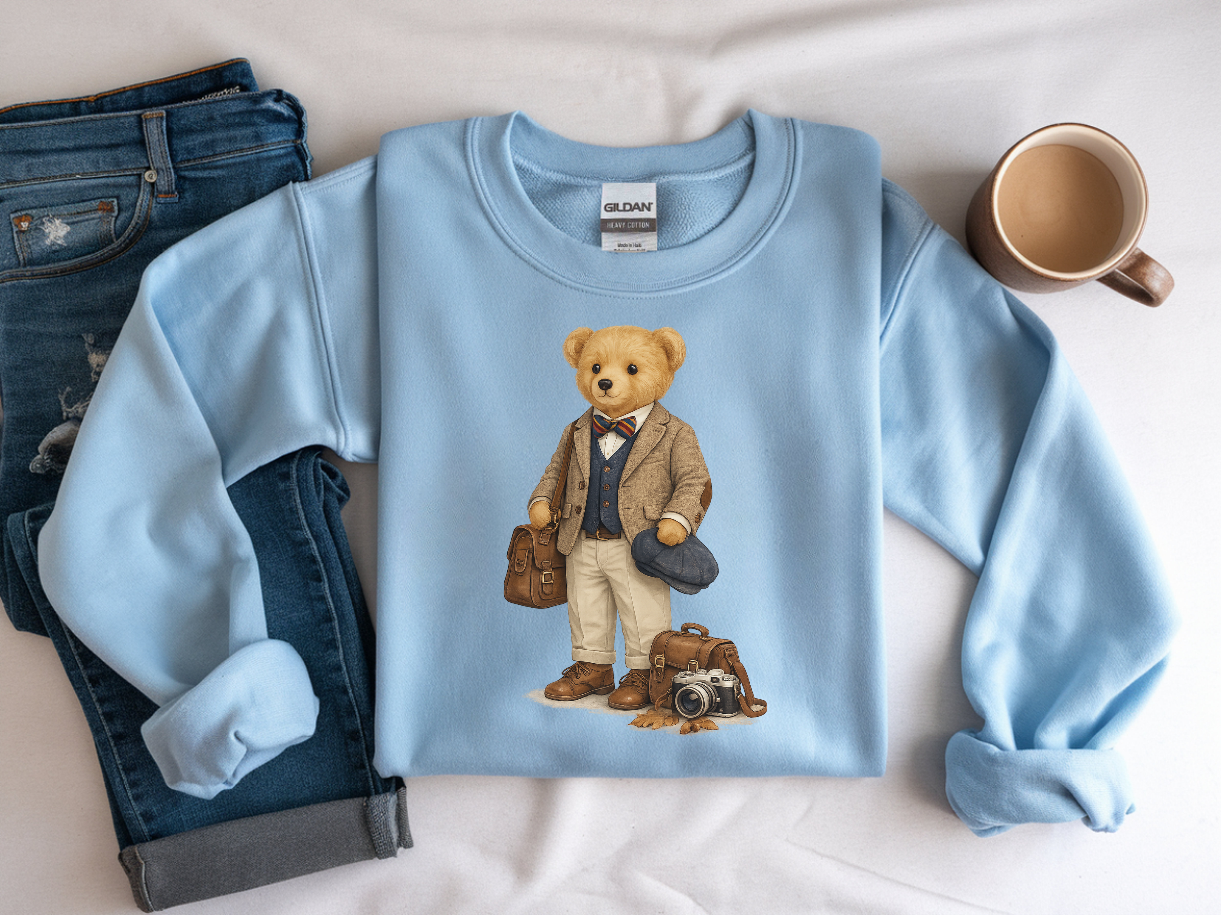 Teddy Bear Traveler Crewneck Sweatshirt