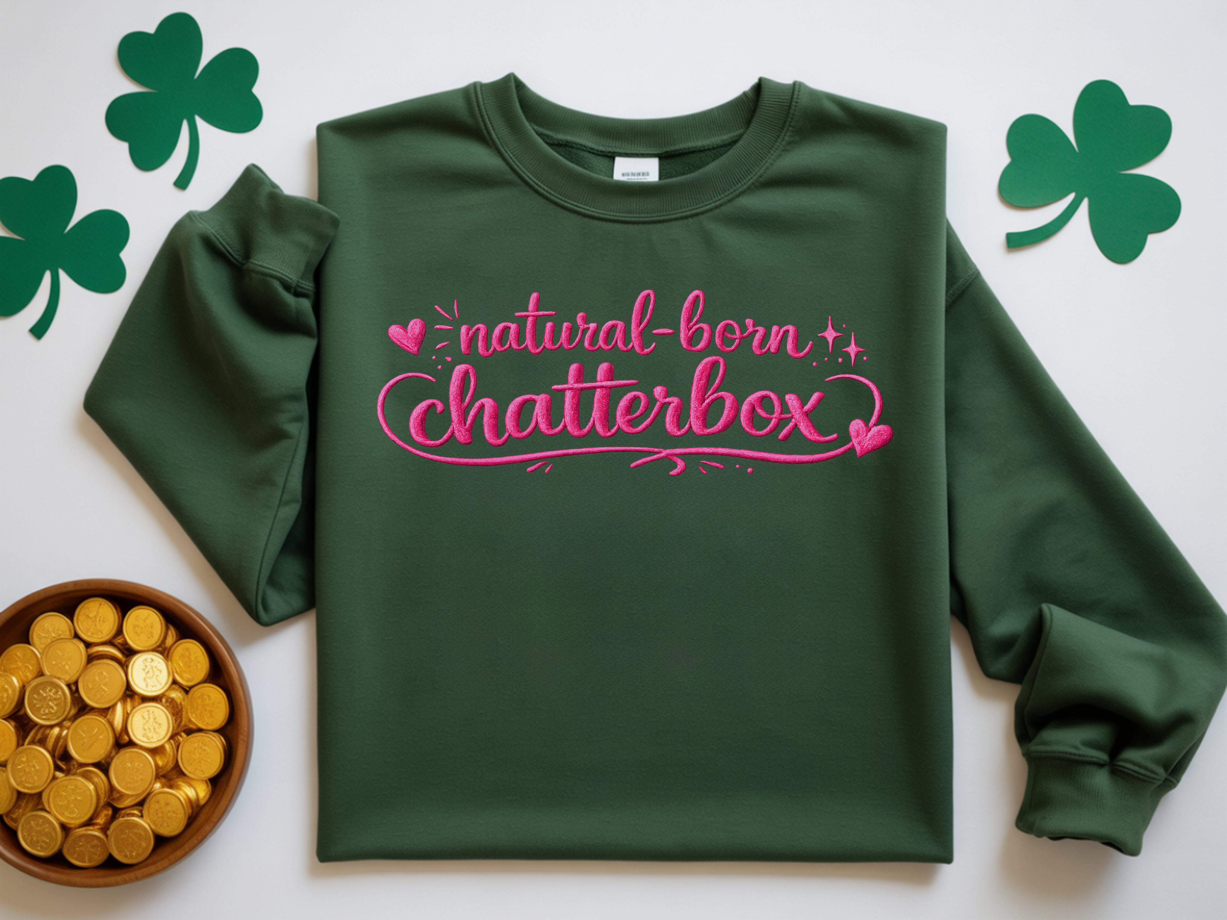 Chatterbox Sweatshirt — "Natural-Born Chatterbox" Cozy Crewneck for Talkative Teens & Women