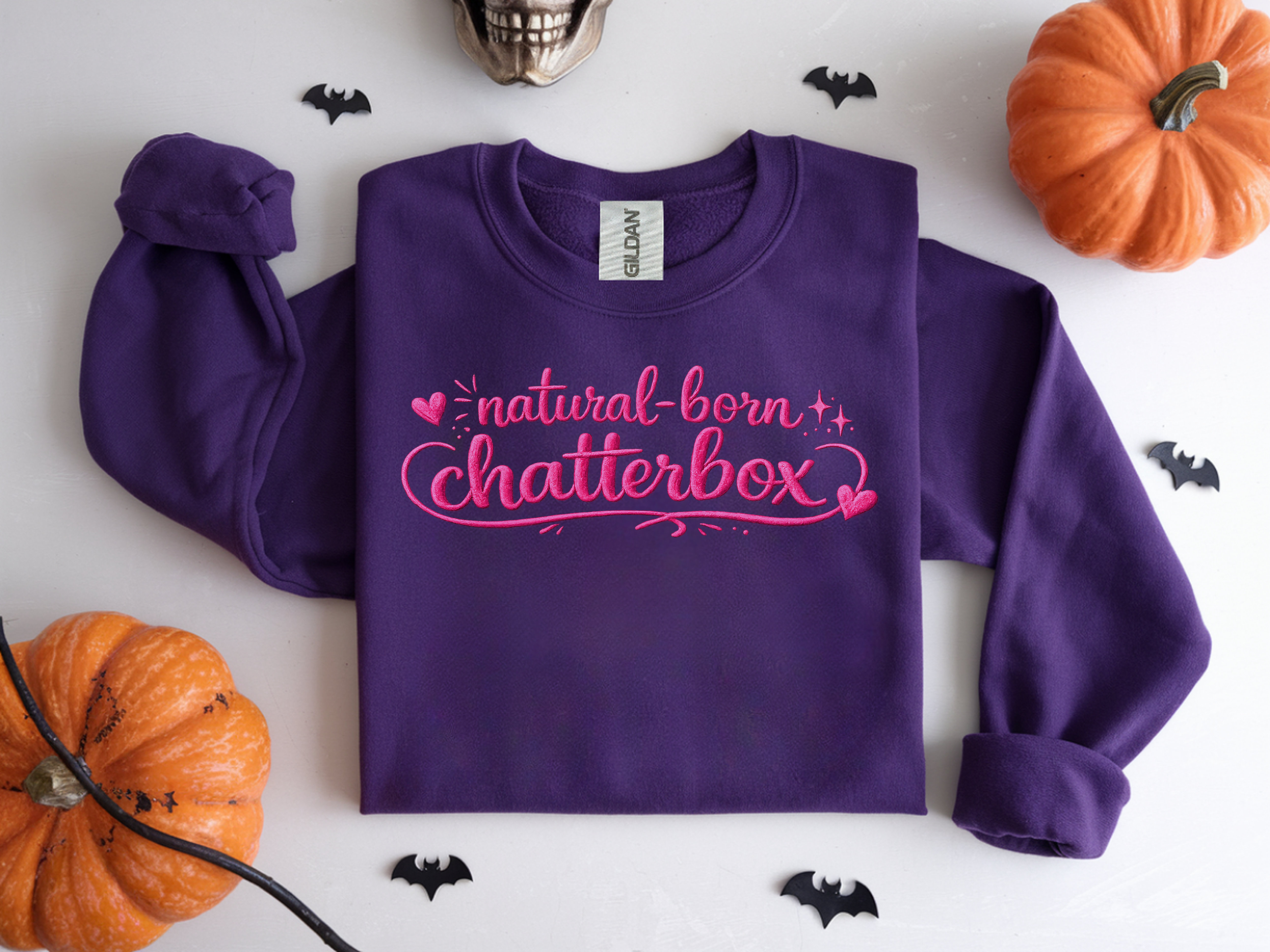 Chatterbox Sweatshirt — "Natural-Born Chatterbox" Cozy Crewneck for Talkative Teens & Women
