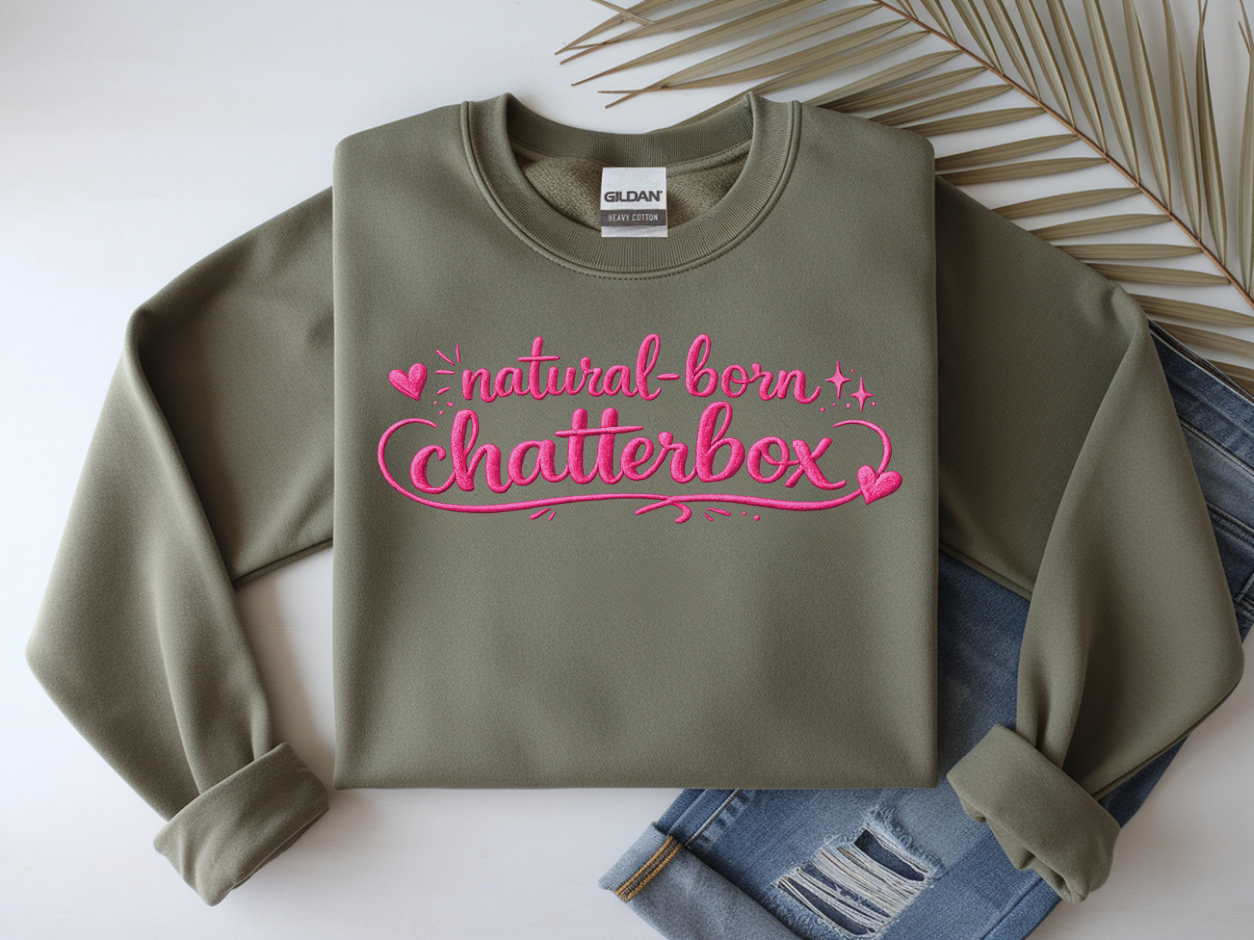 Chatterbox Sweatshirt — "Natural-Born Chatterbox" Cozy Crewneck for Talkative Teens & Women