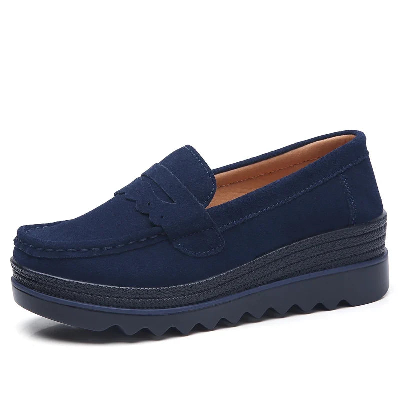 Chunky Slip-On Loafers | Platform Walking Shoes | Comfortable Casual Everyday Sneakers