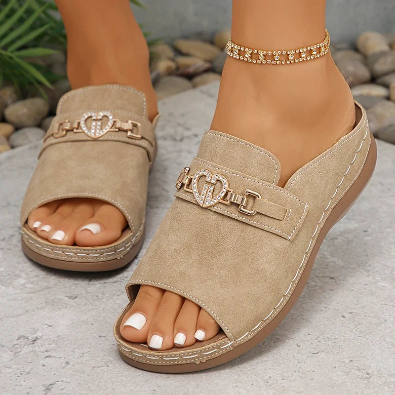 Buckle orthopaedic Slide Sandals | Open Toe Platform Mules | Comfortable Casual Summer Shoes