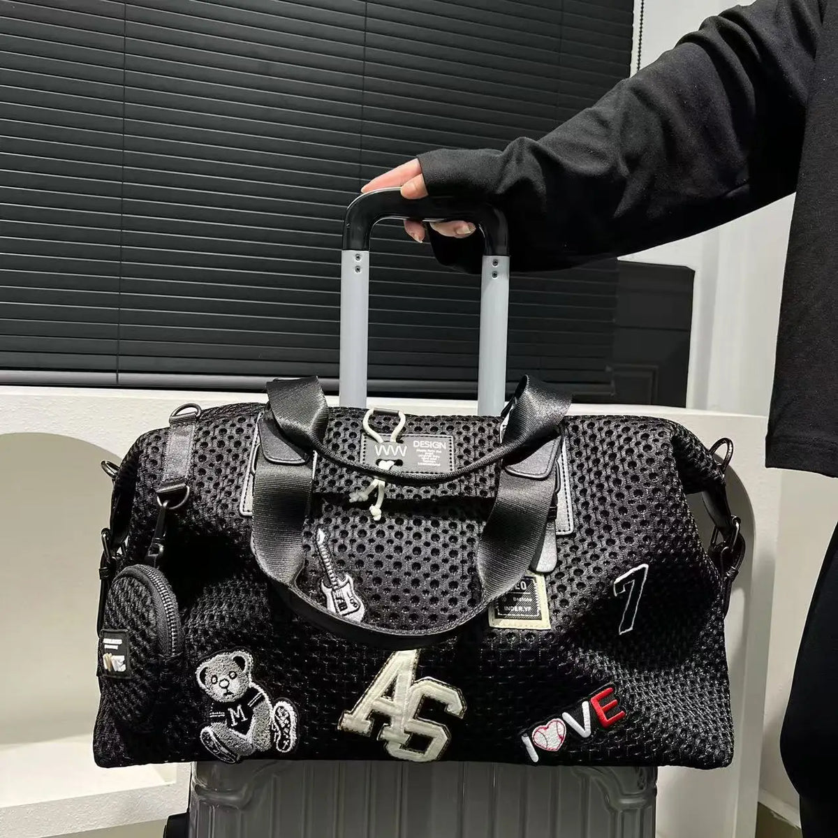 Embellished Boston Handbag, Studded Mini Satchel Purse with Decorative Charms, Top Handle Shoulder & Crossbody Bag for Casual Everyday Style
