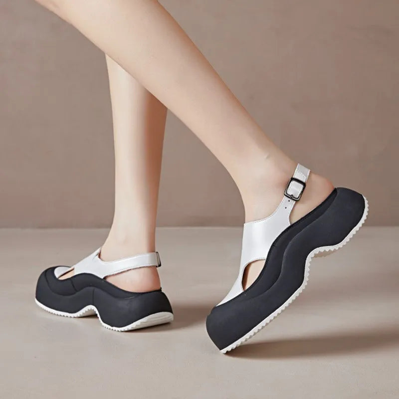 Mary Jane Platform Shoes | Slingback Wedge Pumps | Chunky Sole Casual Dress Shoes