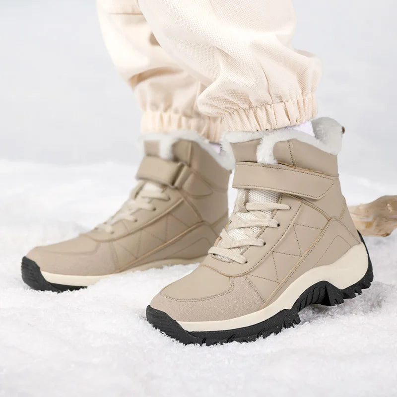 Faux Fur Lined Winter Boots | Lace-Up Platform Snow Booties | Chunky Sole Insulated Outdoor Shoes