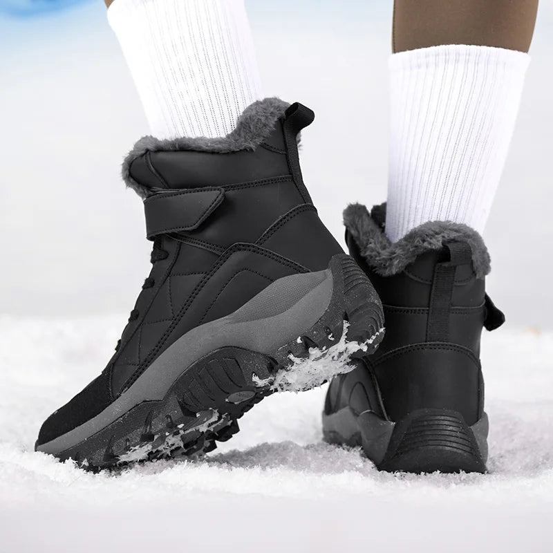 Faux Fur Lined Winter Boots | Lace-Up Platform Snow Booties | Chunky Sole Insulated Outdoor Shoes