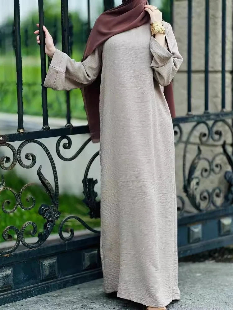 Women Dress Muslim Abaya Solid Elegant Dubai Vestidos Largos Long Dresses Kaftan Arab Robe Party Caftan Jalabiya Ramadan