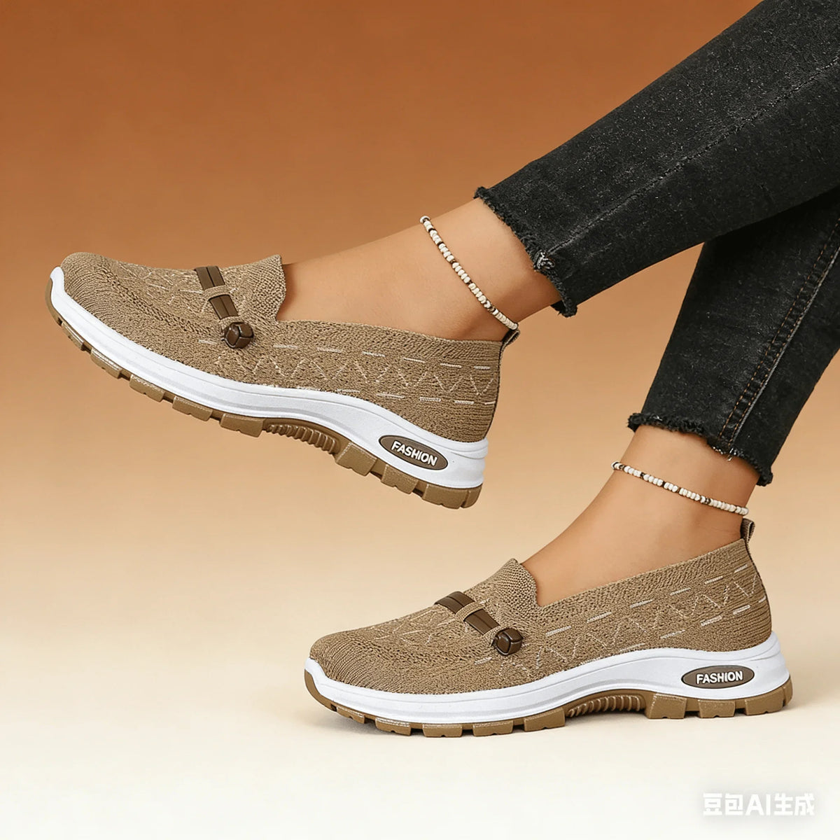 Orthopaedic Slip-On Sneakers | Woven Platform Walking Shoes | Comfortable Casual Everyday Loafers