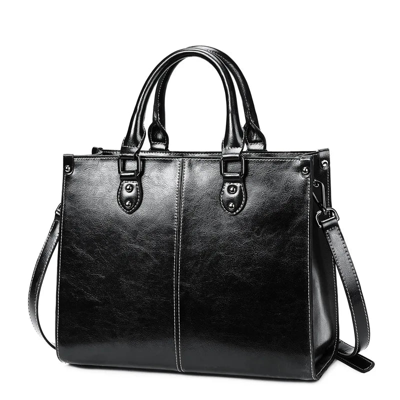 Structured Work Tote Bag, Elegant Top Handle Handbag with Adjustable Shoulder Strap, Spacious Office Carryall Purse for Work, Travel & Everyday Use