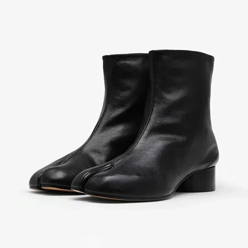 Ankle Boots with Block Heels | Minimalist Chelsea Style Booties | Sleek Casual Dress Boots