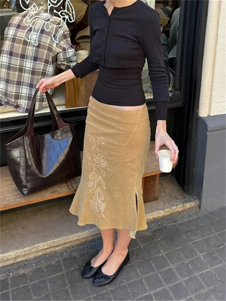 High Waisted Satin Midi Skirt Floral Print Slip Skirt Straight Fit A Line Long Skirt Elegant Casual Party Wear