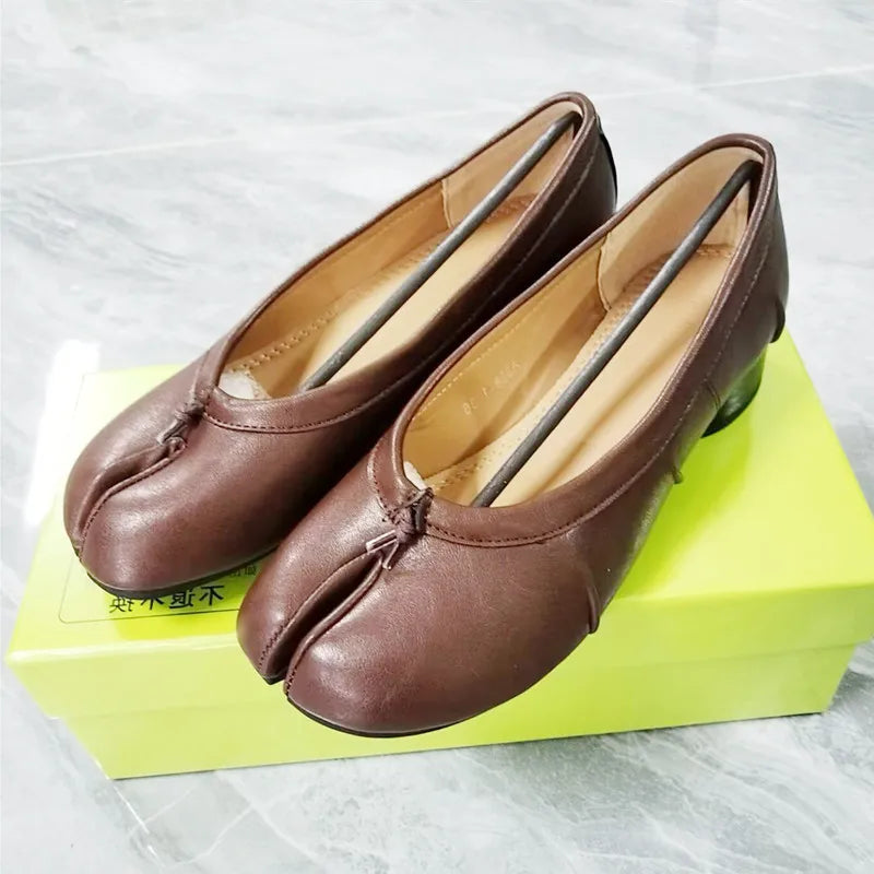 Round Toe Ballet Flats | Low Block Heel Pumps | Classic Slip-On Dress Shoes