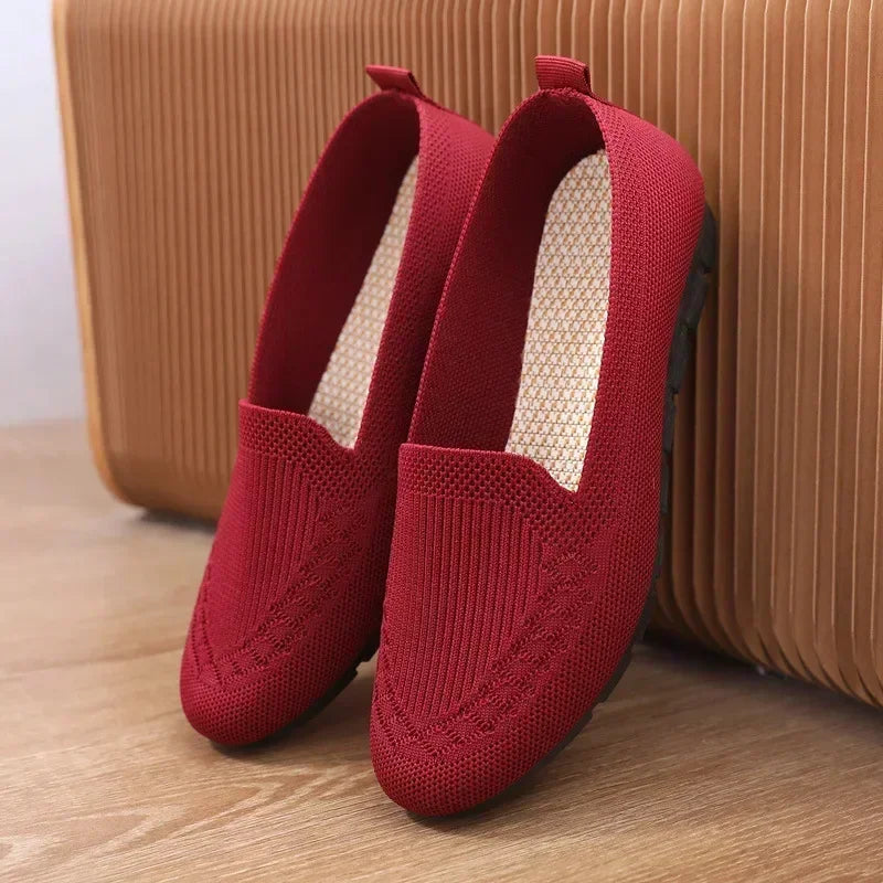 Knit orthopaedic Loafers | Comfortable Slip-On Walking Shoes | Lightweight Casual Ballet Flats