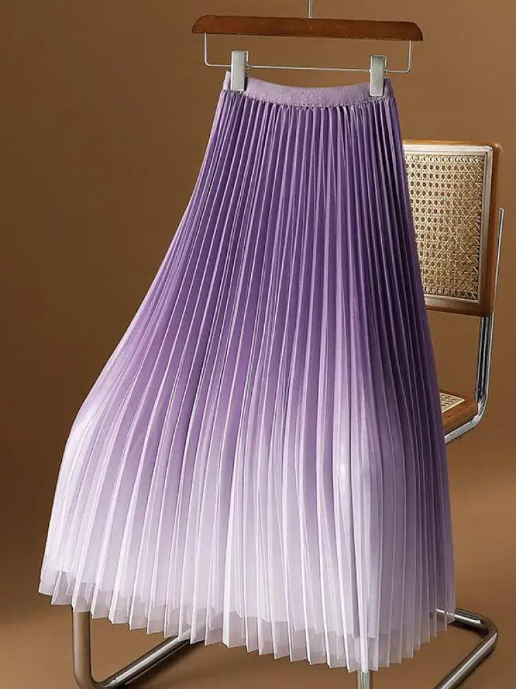 High Waisted Pleated Maxi Skirt Accordion Pleat Long Skirt Flared A Line Flowing Full Length Casual Party Wear