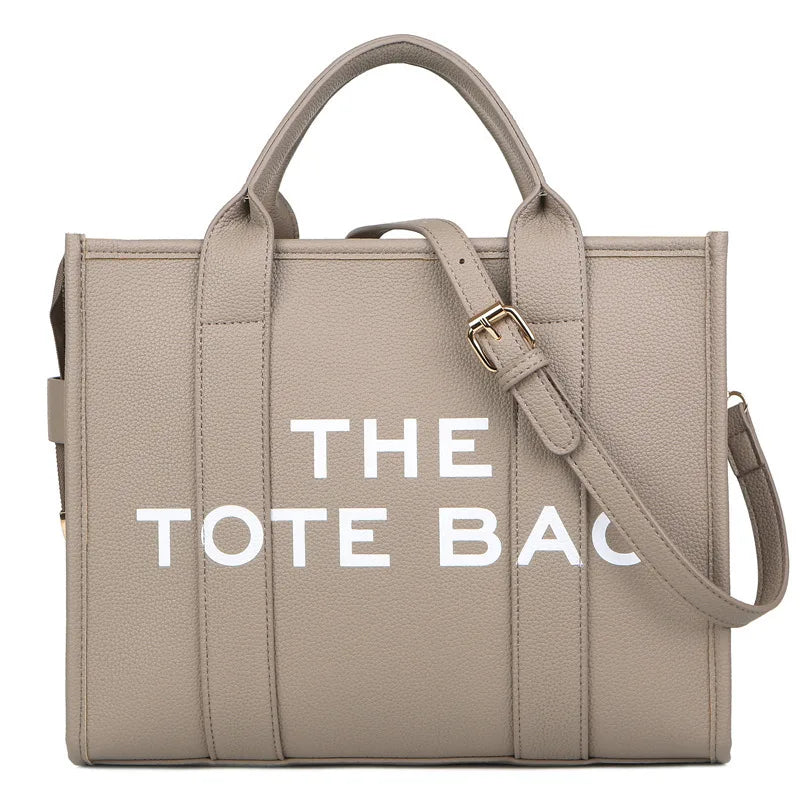 Structured Tote Bag, Minimalist Work Handbag with Top Handles & Adjustable Shoulder Strap, Spacious Carryall Purse for Office, Shopping & Travel