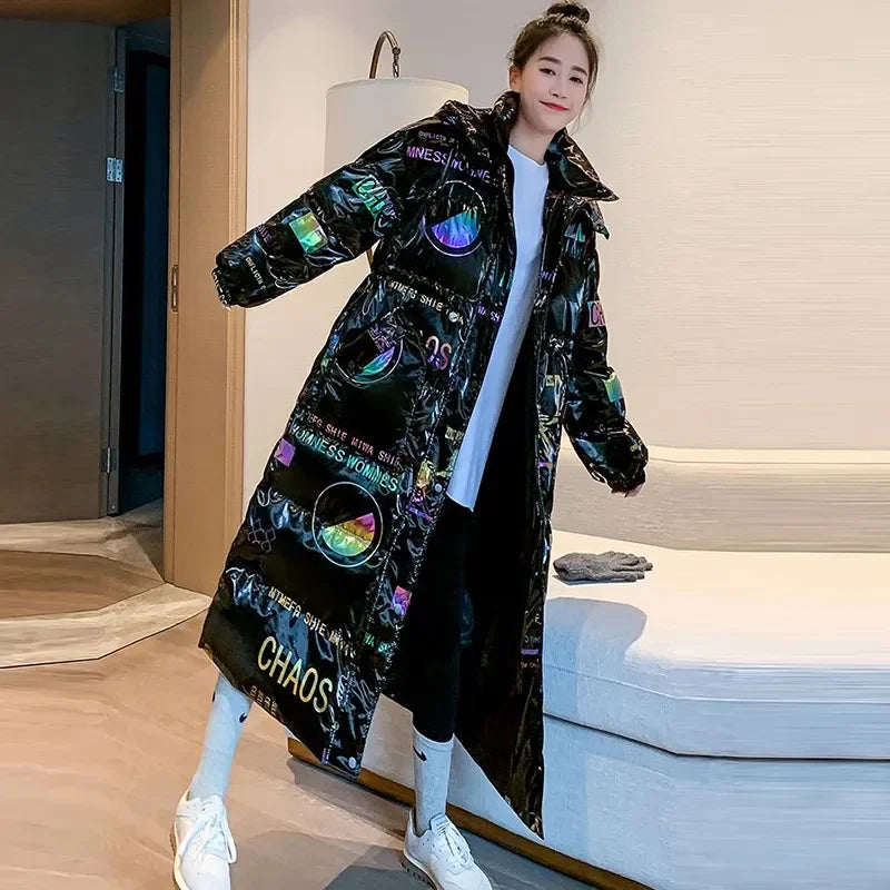 Long Sequin Trench Coat, Statement Embellished Duster Jacket with Belted Waist and Full-Length Silhouette, Glamorous Evening Outerwear
