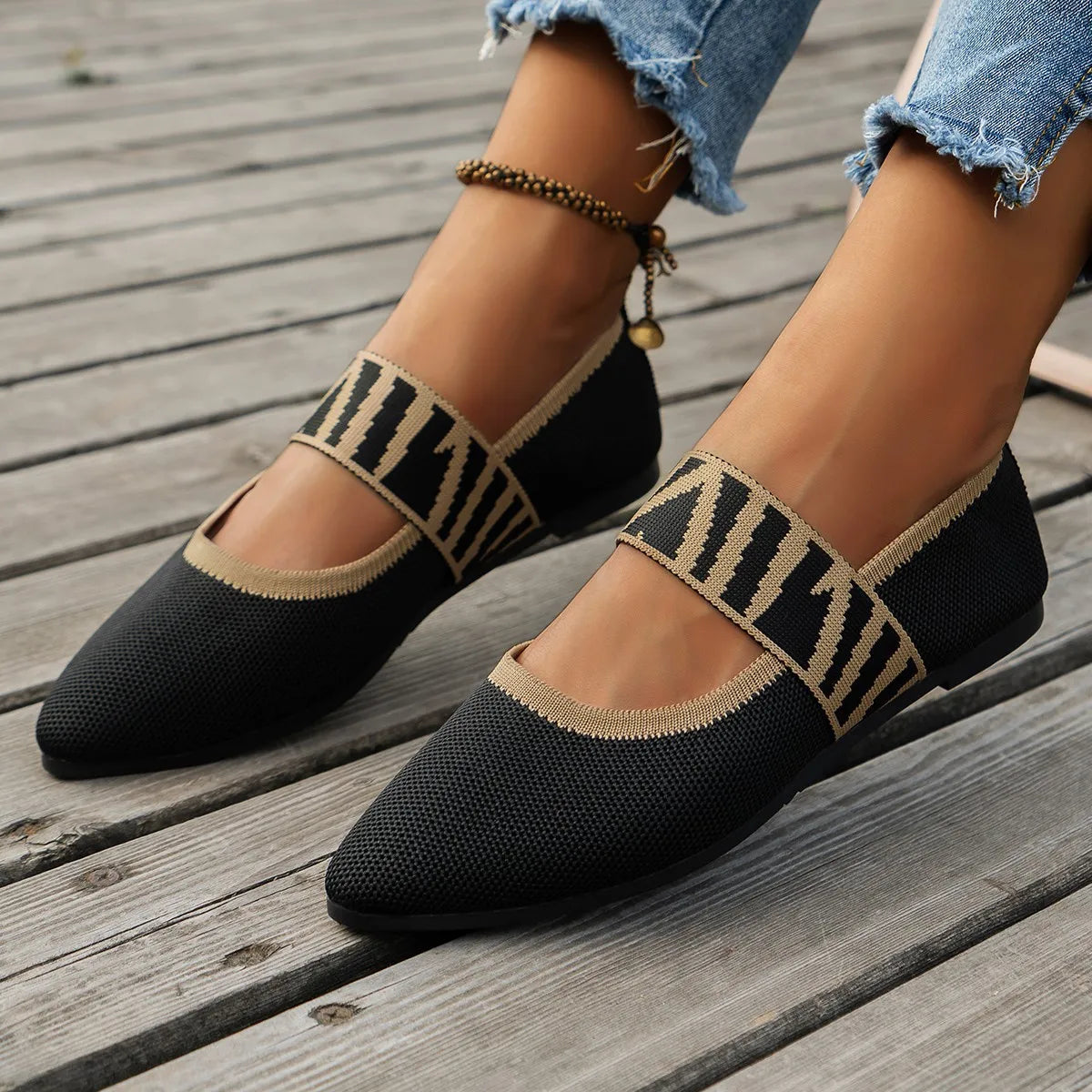 Mary Jane Flats | Breathable Mesh Slip-On Shoes | Round Toe Casual Walking Shoes
