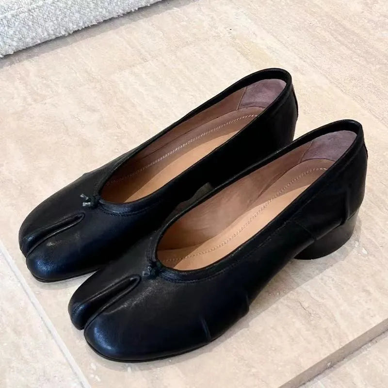 Round Toe Ballet Flats | Low Block Heel Pumps | Classic Slip-On Dress Shoes