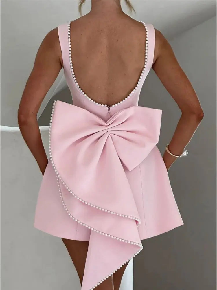 Sleeveless A-Line Mini Dress – Round Neck Flared Swing Dress with Relaxed Silhouette for Casual Outings, Brunch, Office & Parties