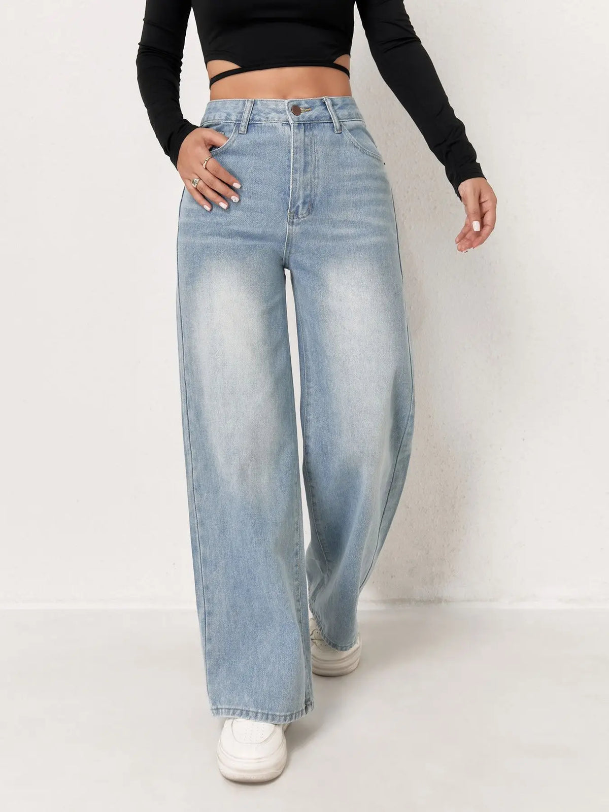 High Waisted Wide Leg Jeans Loose Fit Baggy Denim Pants Full Length Relaxed Casual Streetwear Vintage Trousers