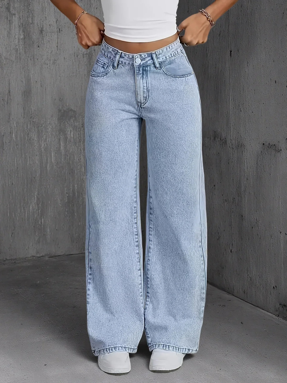 High Waisted Wide Leg Jeans Loose Fit Baggy Denim Pants Full Length Relaxed Casual Streetwear Vintage Trousers