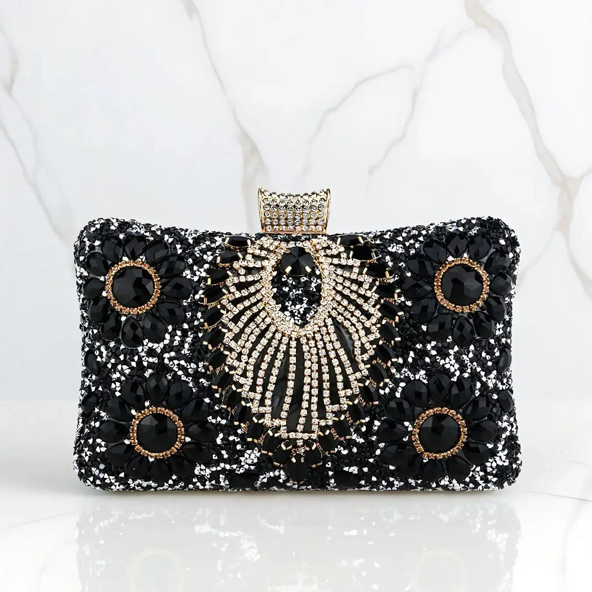 Beaded Evening Clutch Bag, Ornate Embellished Handbag with Intricate Floral Design, Elegant Frame Purse for Weddings, Parties & Formal Events