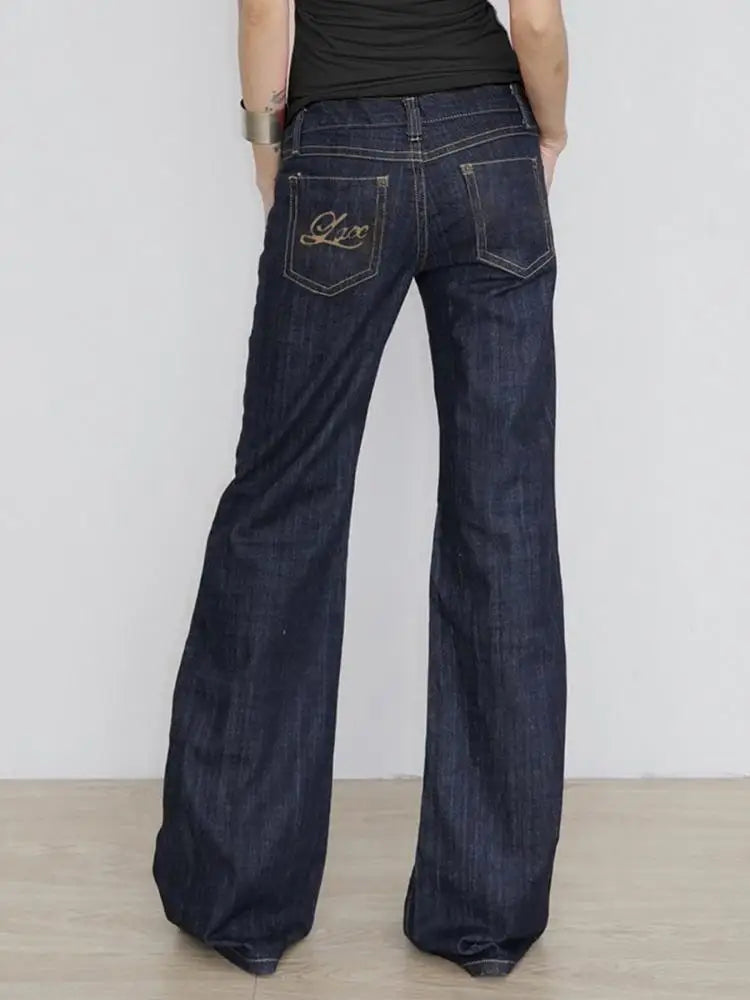 High Waisted Flare Jeans Bootcut Denim Pants Slim Fit Bell Bottom Trousers Full Length Retro Streetwear Casual