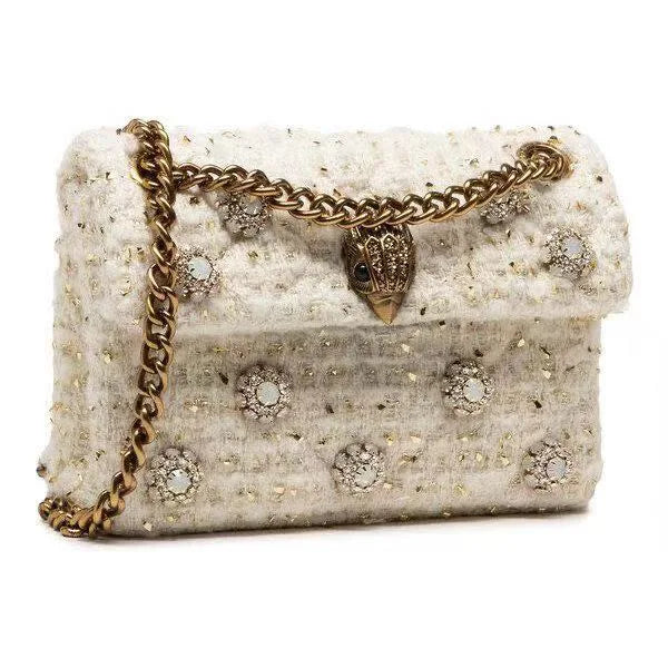 Embellished Shoulder Bag, Vintage Beaded Crossbody Purse with Pearl & Floral Details, Elegant Chain Strap Handbag for Weddings & Parties