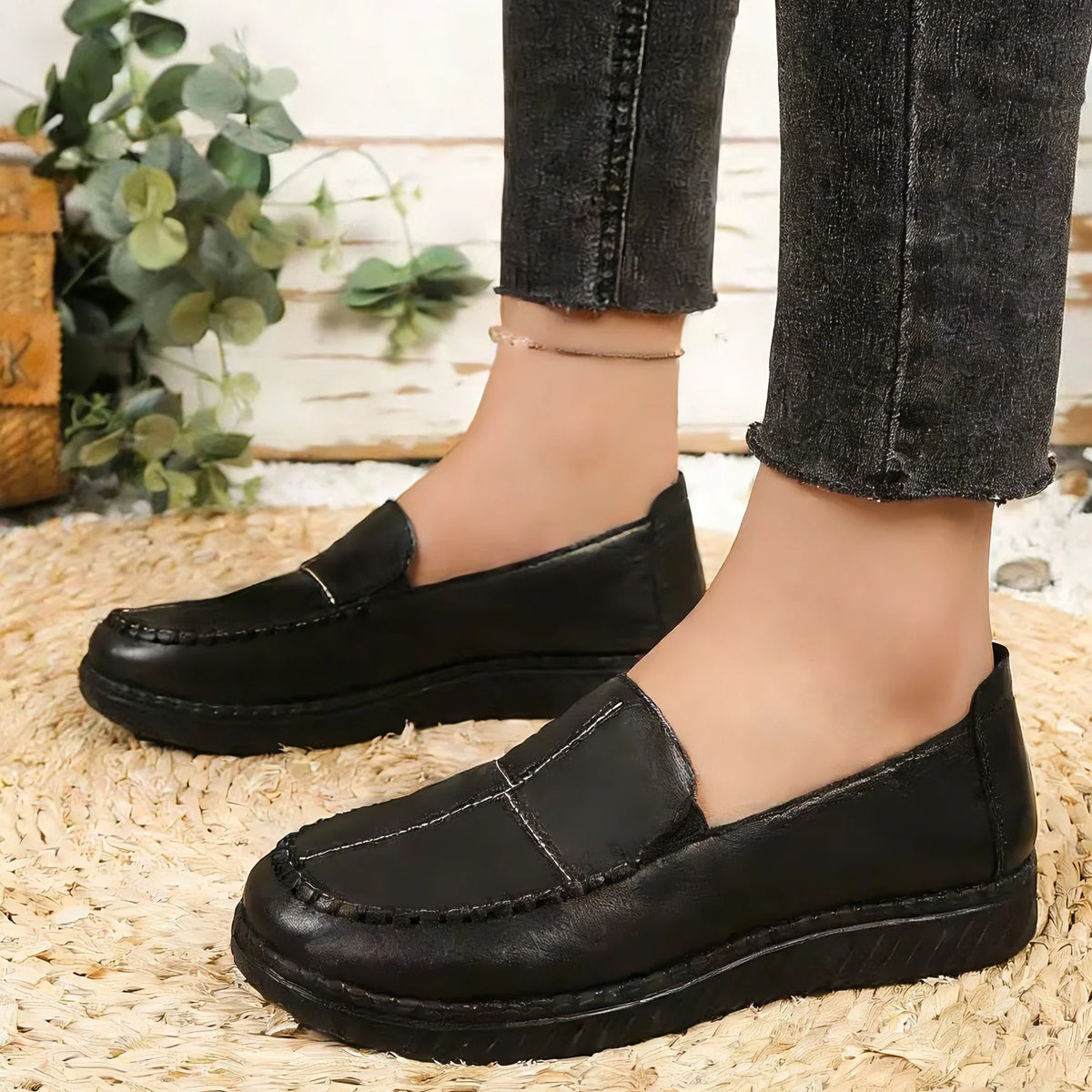 Comfort orthopaedic Loafers | Slip-On Walking Shoes | Chunky Platform Casual Dress Flats