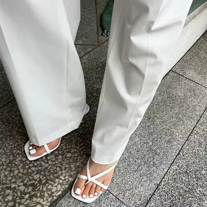 Minimalist Strappy Heels | Square Toe Slingback Sandals | Thin Strap High Heel Dress Shoes