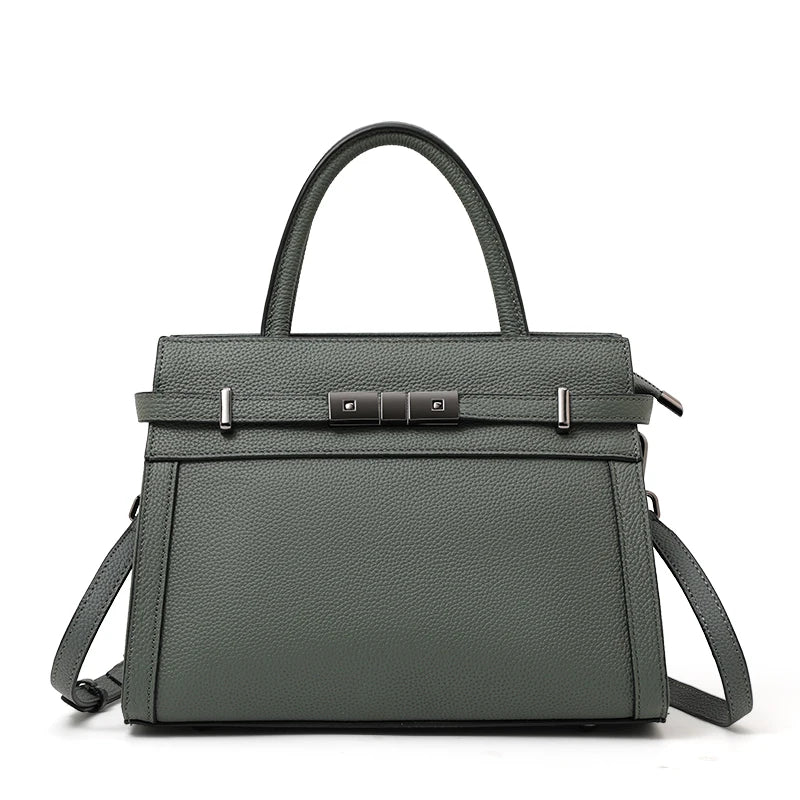 Structured Top Handle Handbag, Minimalist Shoulder & Crossbody Satchel Purse, Elegant Everyday Work Bag with Adjustable Strap