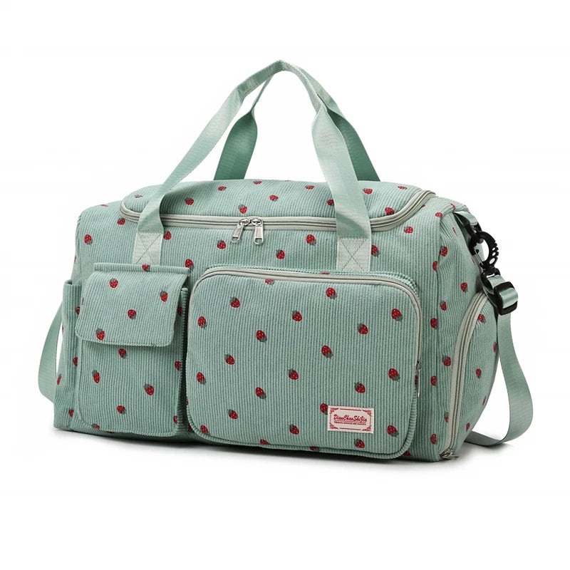 Polka Dot Travel Duffle Bag, Spacious Weekender Overnight Carryall with Multiple Pockets & Adjustable Shoulder Strap for Travel & Gym