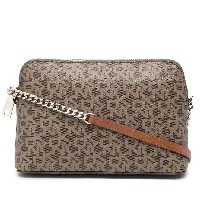 Monogram Crossbody Bag, Compact Shoulder Purse with Adjustable Strap, Zip Top Messenger Handbag for Travel, Shopping & Everyday Use