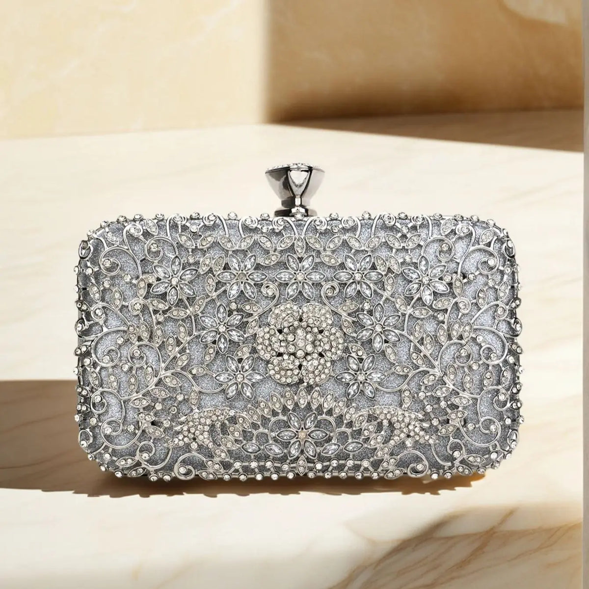 Embellished Evening Clutch Bag, Ornate Beaded Handbag with Vintage Frame Closure, Elegant Formal Purse for Weddings, Parties & Special Occasions