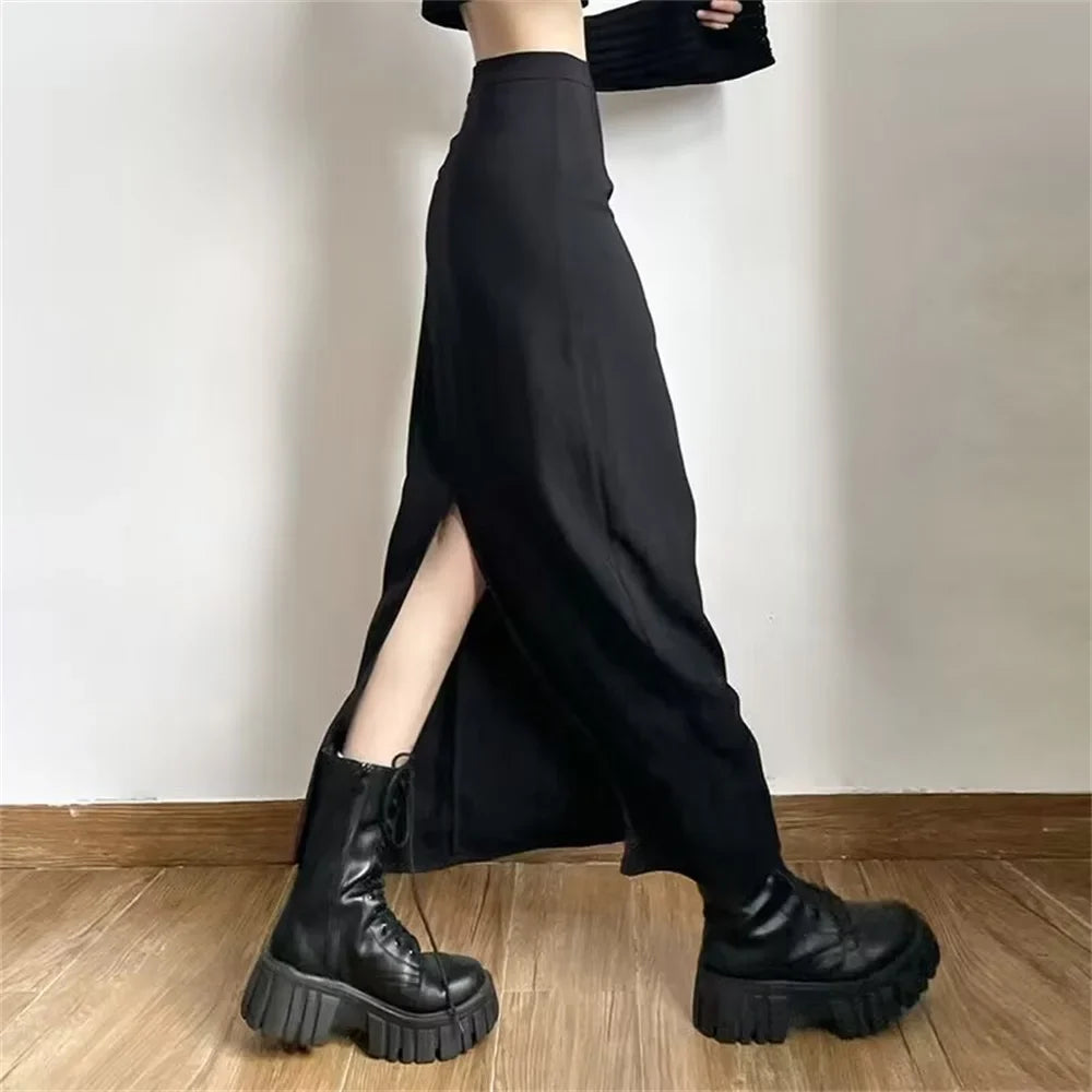 High Waisted Maxi Skirt Bodycon Long Pencil Skirt Stretch Fitted Floor Length Casual Streetwear Minimalist Bottomwear