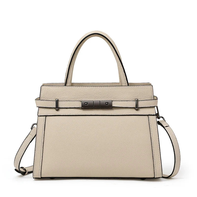 Structured Top Handle Handbag, Minimalist Shoulder & Crossbody Satchel Purse, Elegant Everyday Work Bag with Adjustable Strap